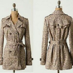 Floral Double-Breasted Women's Coat/Raincoat